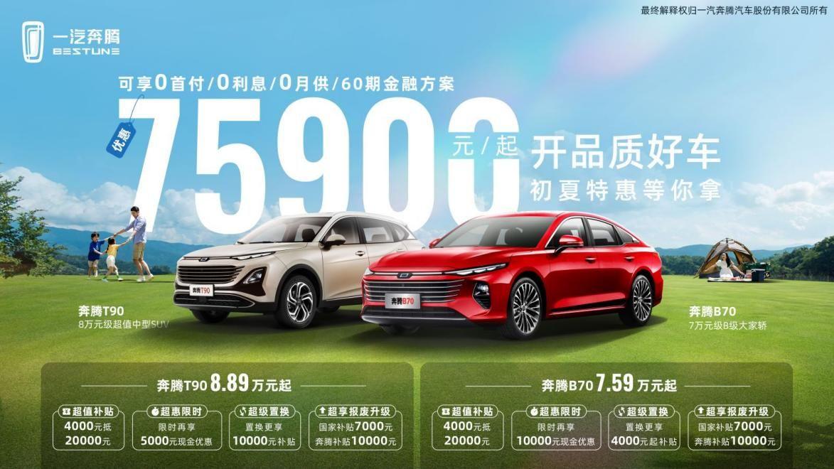 当幸福来砸门!奔腾B70起售价仅7.59万,炫技B级家轿市场